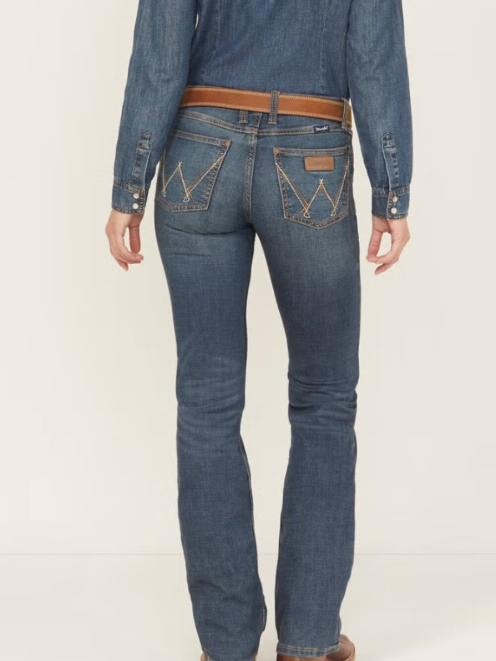Wrangler Mae Premium Patch Women's 3x36 Medium Blue Boot Cut Jeans